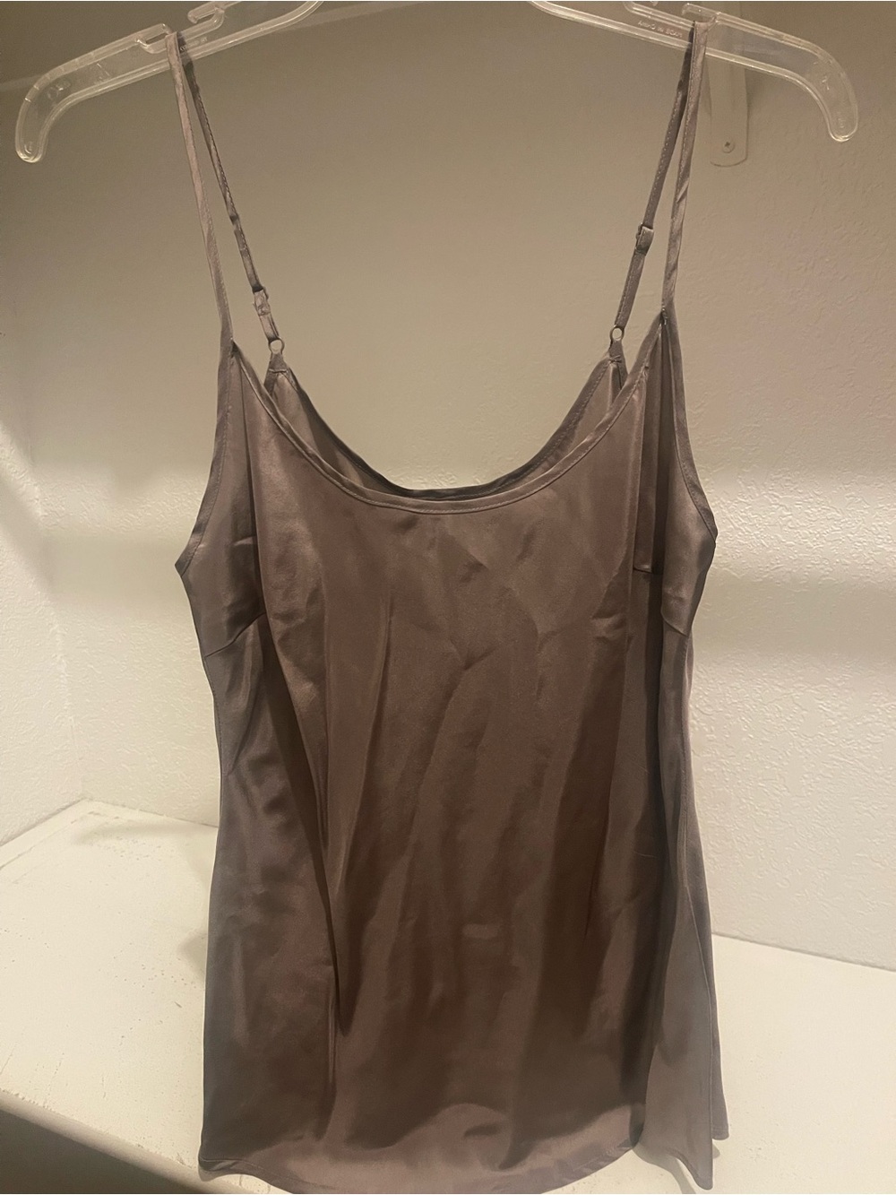 Y2K 100% silk cami blouse/top grey size 14 babydoll vibes